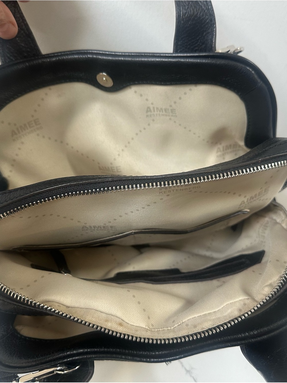 Amiee Kestenberg Leather Black Metallic Camo Leather Bag - Picture 10 of 12